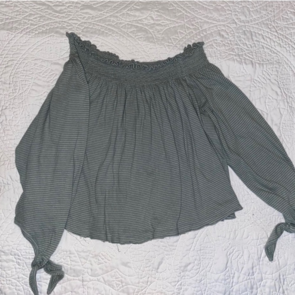 Green Free People off the shoulder top